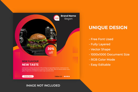 Boost Your Restaurant's Reach with a Vibrant Food Promotional Social Media Post