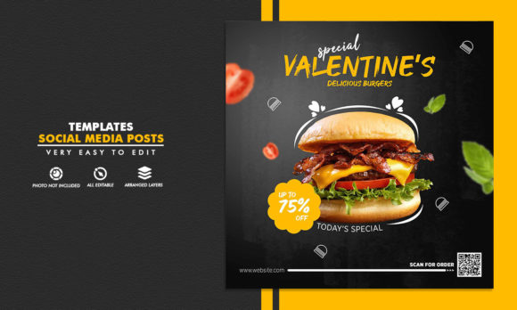 Burger Food Banner Template for Quick Promo