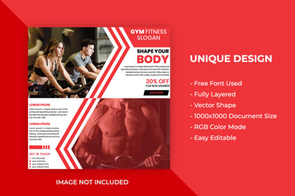 Creative Fitness Gym Social Media Post Template