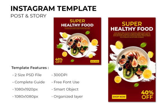 Evaluating the Instagram Post and Story Food Design Template
