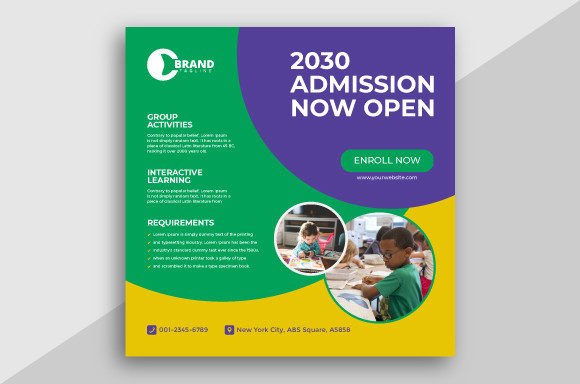 Strategic Implementation of Kids School Admission Ads Banner Designs in Educational Marketing